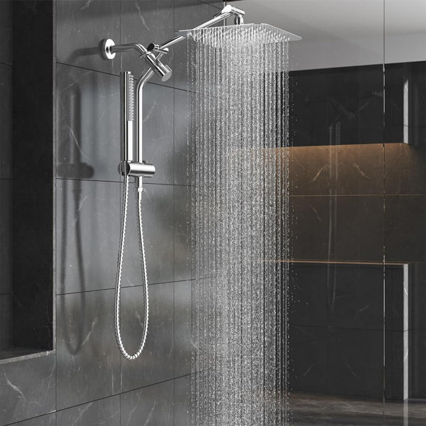 Priyet 10" All Metal Shower Heads,Handheld Spray Combo & Power Wash